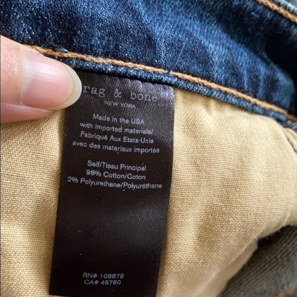 NWT Rag & Bone ankle cigarette jeans w metalic hem - Picture 7 of 7